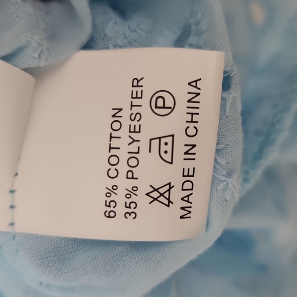 NWT 1XL Shein baby blue eyelet top - Picture 7 of 8